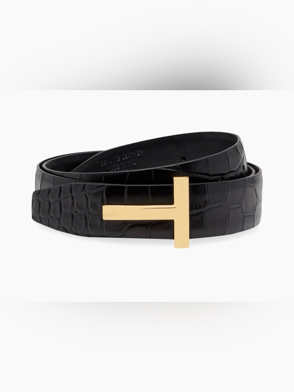 Tom Ford T Buckle Croc Embossed Belt